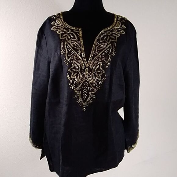 MICHAEL KORS SEQUINS WOMEN'S BLOUSE SIZE L - Picture 1 of 12